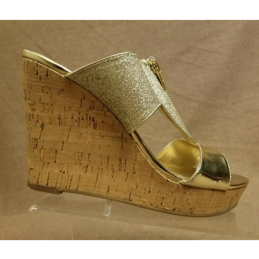 🔴SALE🔴Marc Fisher Cork Wedges Glitter Sandals